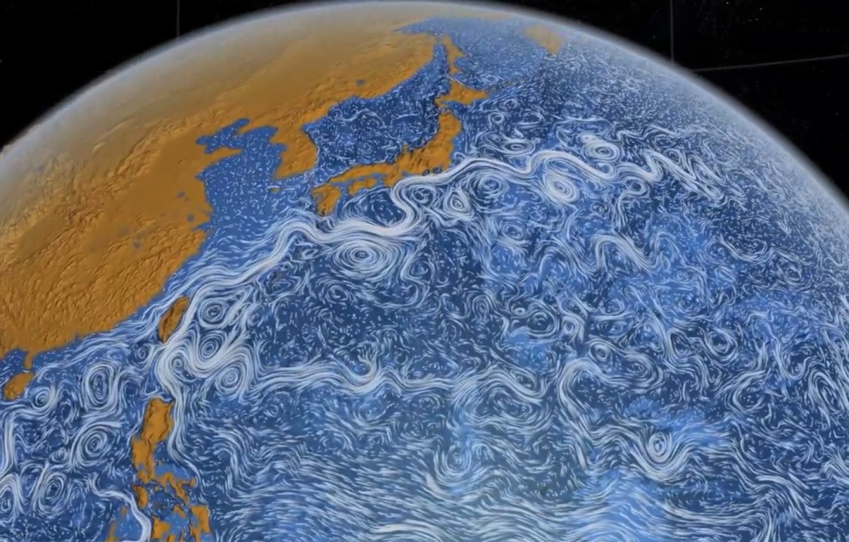 动态图像——用卫星数据绘制出海面洋流的动态图像